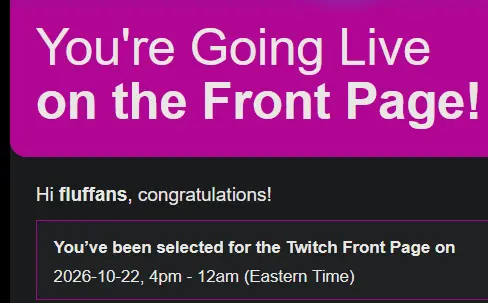 front page announcement for October 22nd